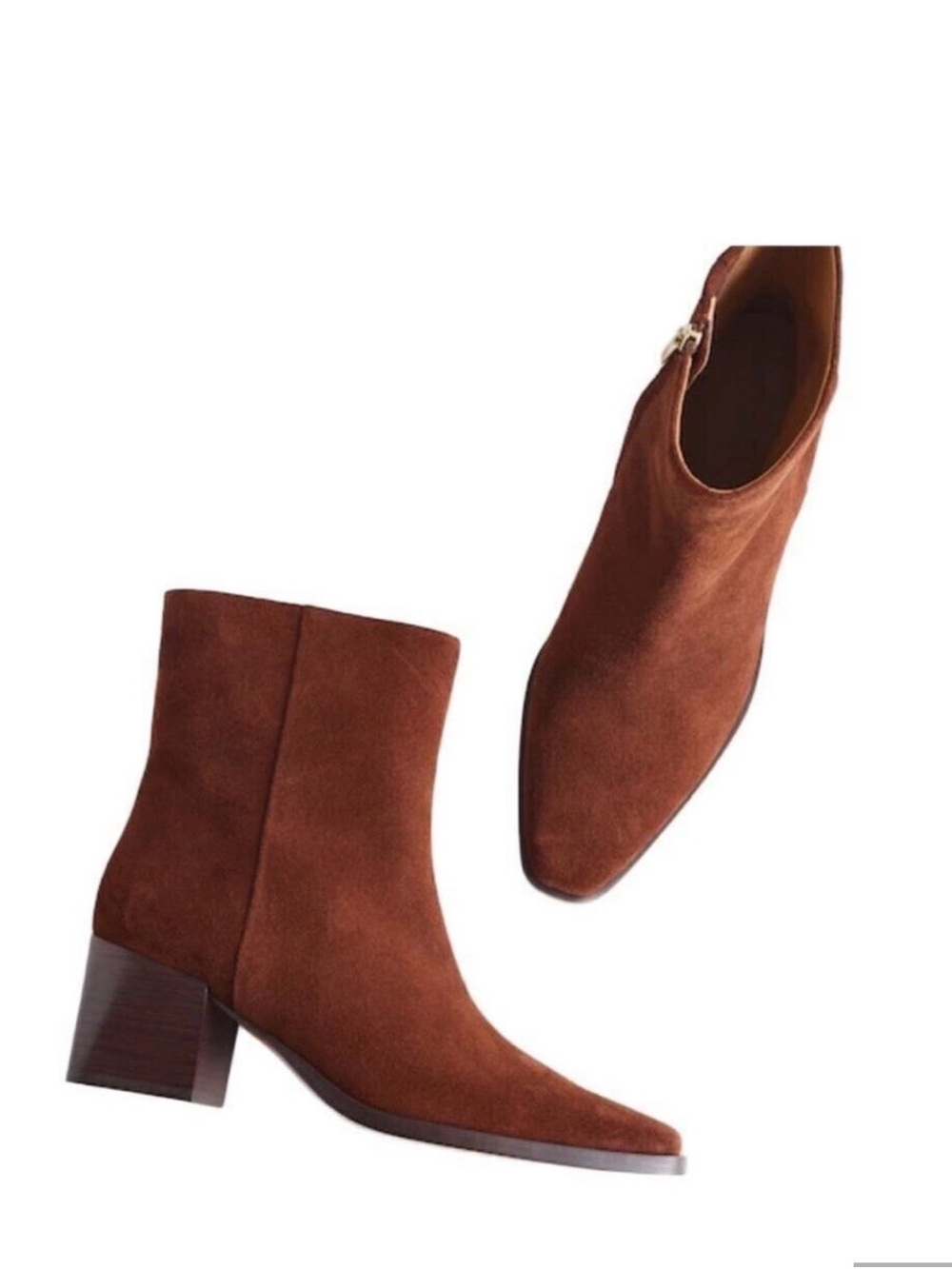 Women's Madewell Ardin Suede Boots in Brown - Classic 2” Block Heel, barely worn